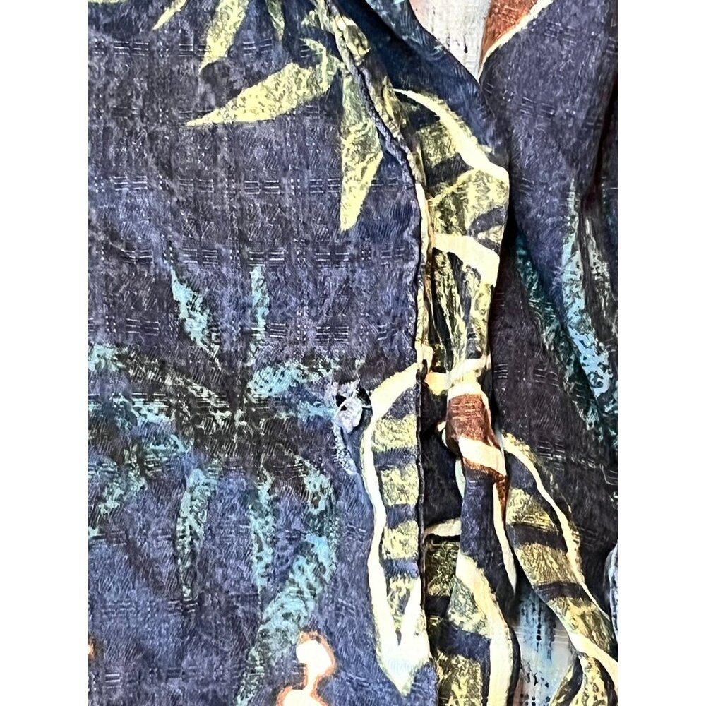 Tommy Bahama Monkey Leaf Print Blue Button Front Shirt Men’s M - Picture 6 of 6